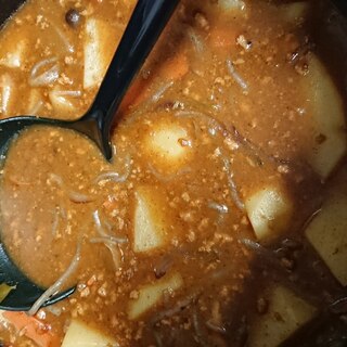 合挽き肉カレースープ